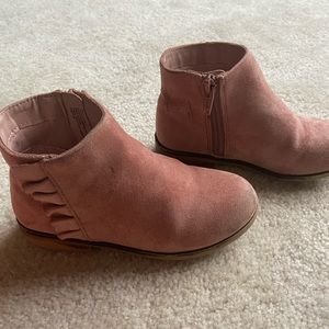 Girls blush colored ankle boots